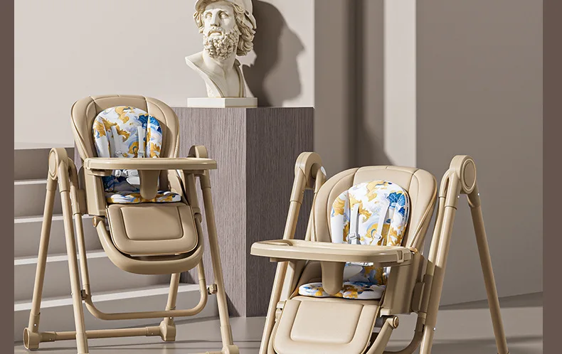 Multifunction Children Dining Chair Adjustable 2-in-1 Smooth Cardan Wheel Foldable Toddler Reclining Chair Highchair for Baby Multifunction Children Dining Chair Adjustable 2-in-1 Smooth Cardan Wheel Foldable Toddler Reclining Chair Highchair for Baby
