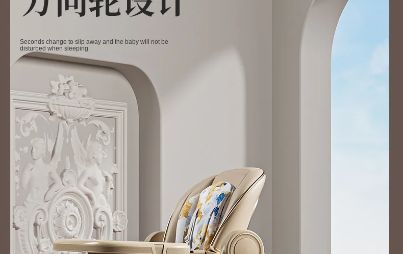 Multifunction Children Dining Chair Adjustable 2-in-1 Smooth Cardan Wheel Foldable Toddler Reclining Chair Highchair for Baby Multifunction Children Dining Chair Adjustable 2-in-1 Smooth Cardan Wheel Foldable Toddler Reclining Chair Highchair for Baby