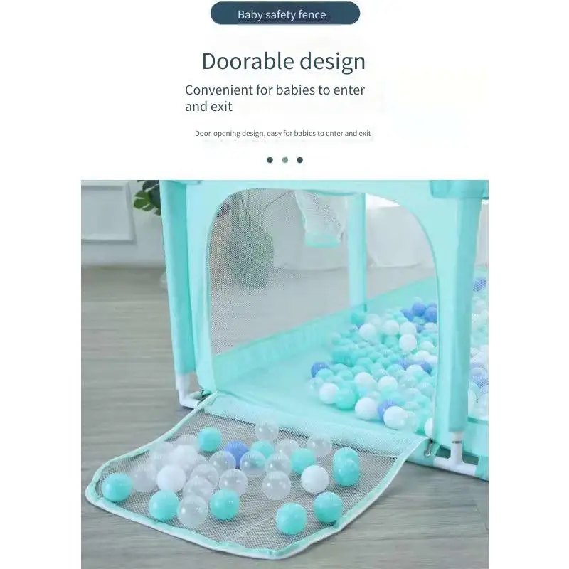 Baby Playpen Safety Gate with Side Door Indoor Outdoor Playard for Toddlers Infant Home Protection Soft Padded Walls