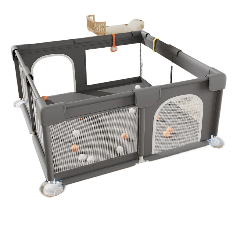 Baby Playpen Safety Gate with Side Door Indoor Outdoor Playard for Toddlers Infant Home Protection Soft Padded Walls