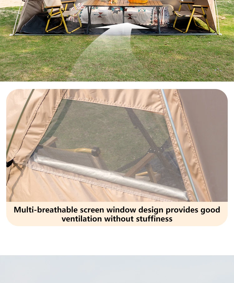 Sonuto Outdoor 4-7 People Camping Park Beach Tent Vinyl Sunscreen Folding Portable Canopy Rainproof And Sunscreen Shelter