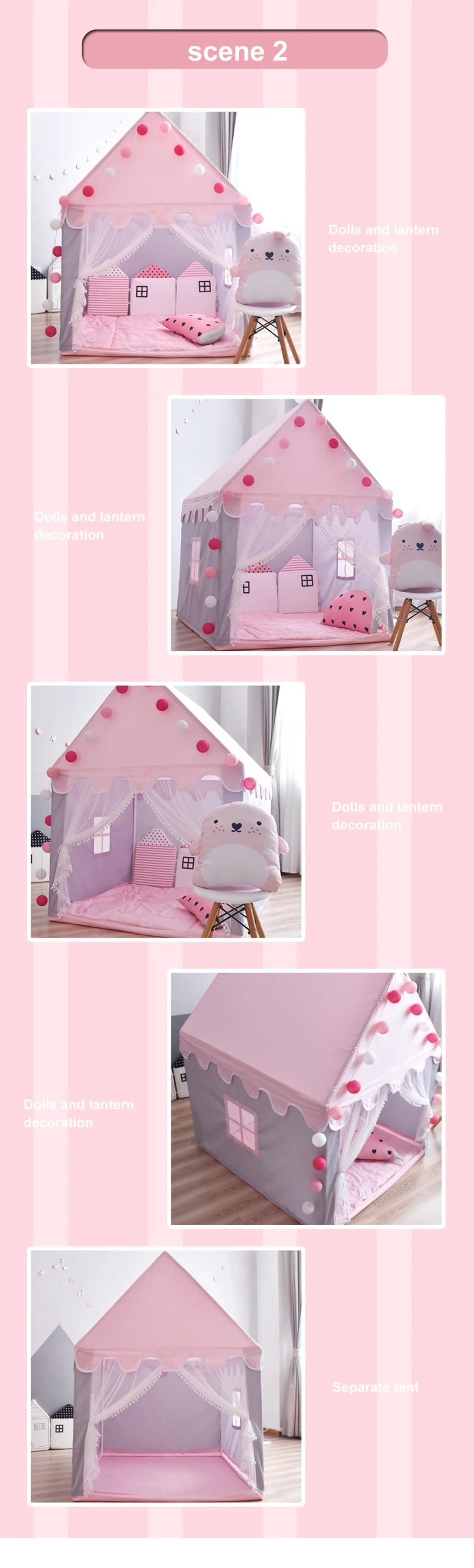 Children's Tent Indoor Outdoor Games Garden Tipi Princess Castle Folding Cubby Toys Tents Enfant Room House Teepee Playhouse
