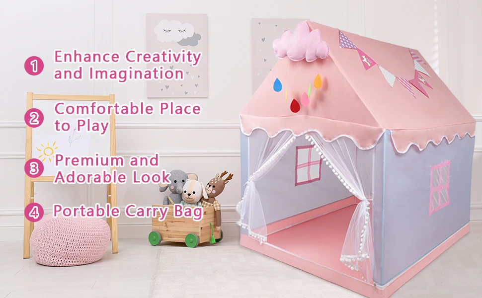 Children's Tent Indoor Outdoor Games Garden Tipi Princess Castle Folding Cubby Toys Tents Enfant Room House Teepee Playhouse