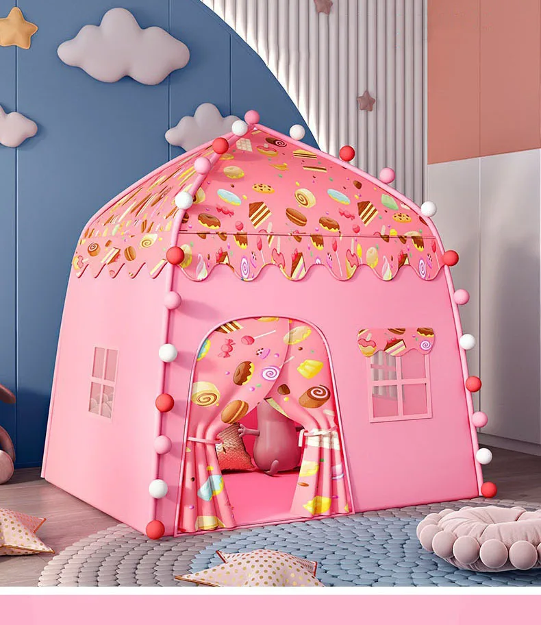 Children Tent Baby Princess Playhouse Super Large Room Crawling Indoor Outdoor Tent Castle Princess Living Game