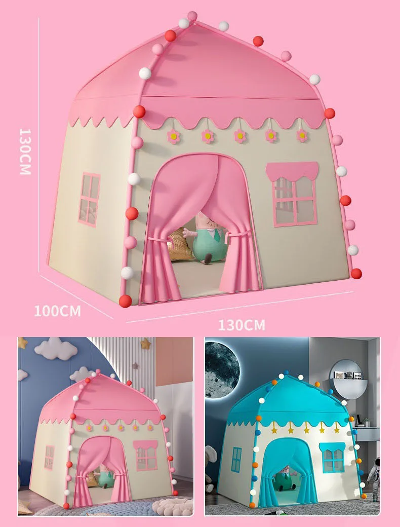 Children Tent Baby Princess Playhouse Super Large Room Crawling Indoor Outdoor Tent Castle Princess Living Game