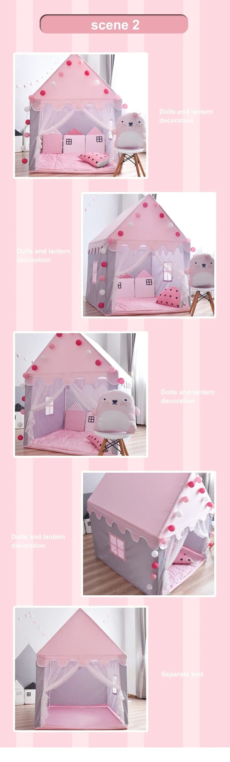 3 Color Baby Tent Portable Folding Secret Haven Children's Girls Boys Play House Indoor Outdoor Princess House Shelter Toy Tents