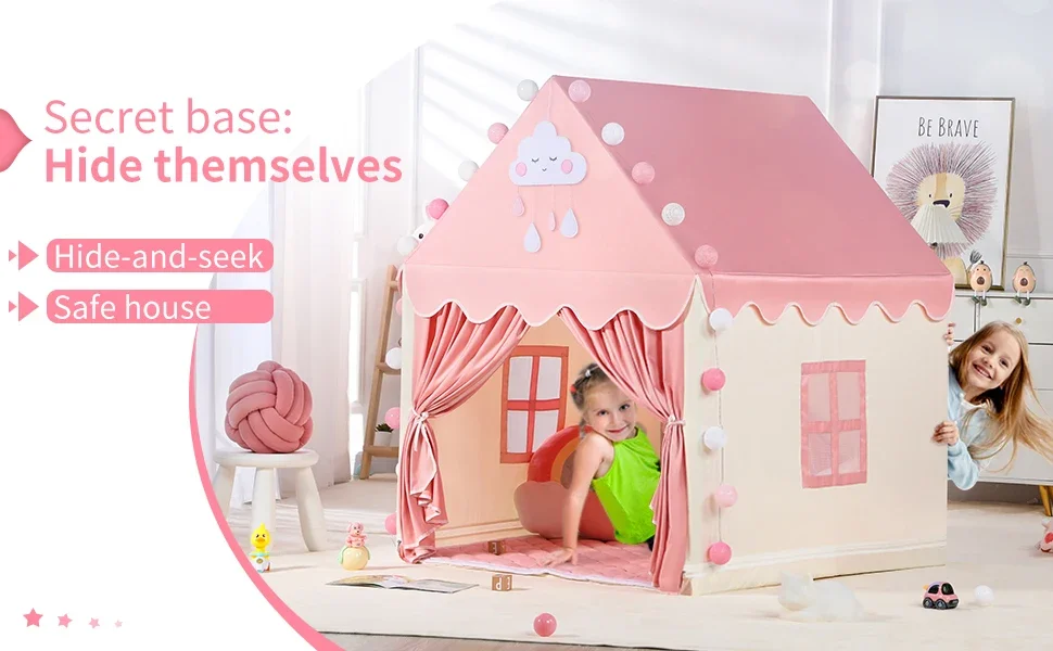 3 Color Baby Tent Portable Folding Secret Haven Children's Girls Boys Play House Indoor Outdoor Princess House Shelter Toy Tents
