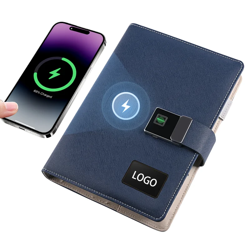 2025 NEW Custom A5 Notebook with Stylistic Leather Cover Spiral Bound Sketch Smart Lock USB Pen Write Translate Share Features