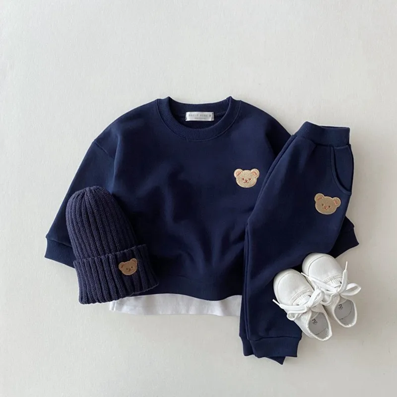 Children Warm Set 2025 Two Piece Ins Style Winter Little Girls Sport Clothes Kids & Sweatshirts Pant Track Suits Clothing Sets